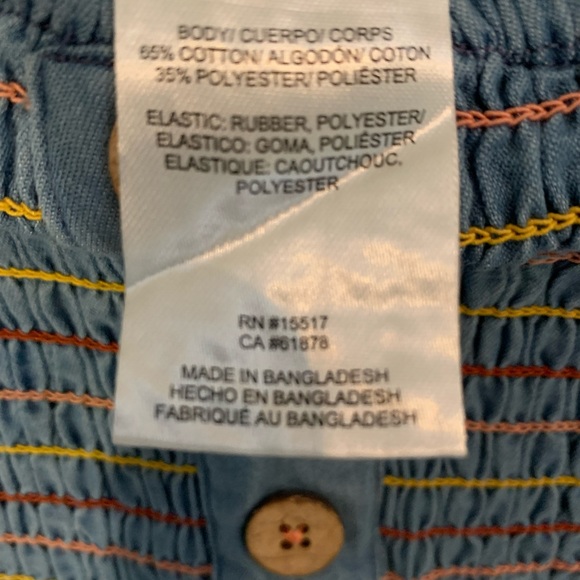 Vince Camuto Girls Denim Smocked Chambray Romper - Picture 4 of 5